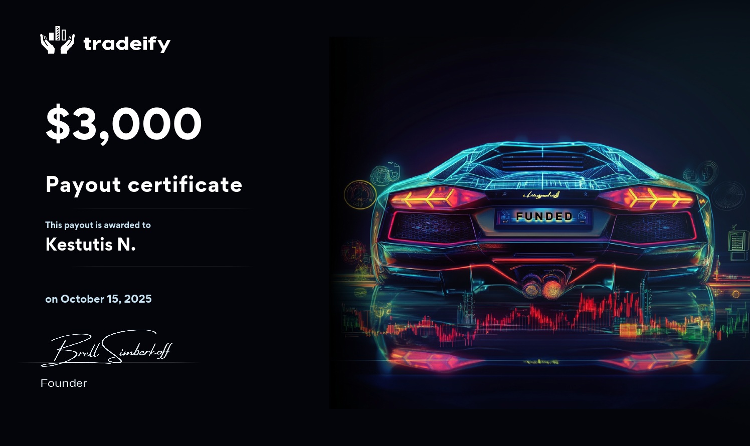 Tradeify payout certificate